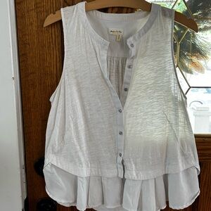 Anthropologie White Sleeveless Blouse